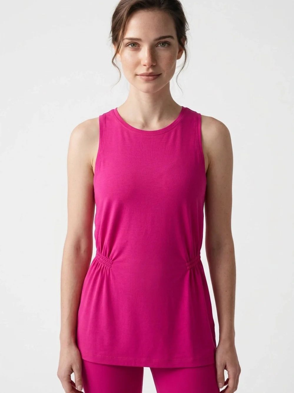 ATHLETA | Hot Pink Gathered Sides Tank Top Women’s Size X-Small